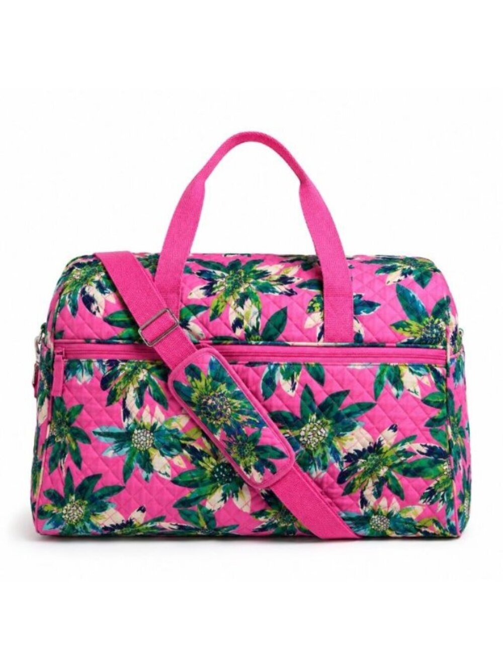 NWT Vera Bradley Grand Traveler Bag Tropical Paradise Pink Quilted Weekender